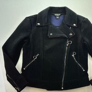 Ann Taylor Black velvet Moto Jacket.